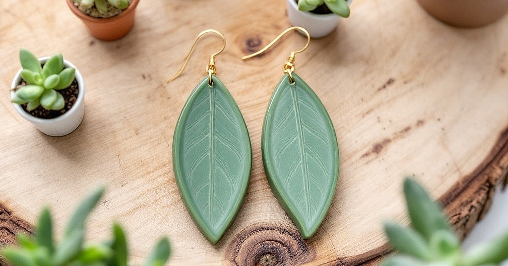 plexiglass leaf earrings